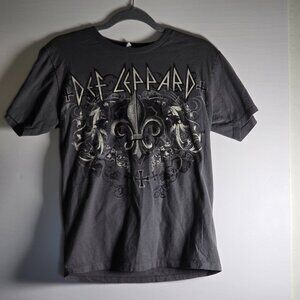Alstyle Def Leppard 2011 Tour/Concert SS Shirt 2-Sided Women's SMALL Dark Gray